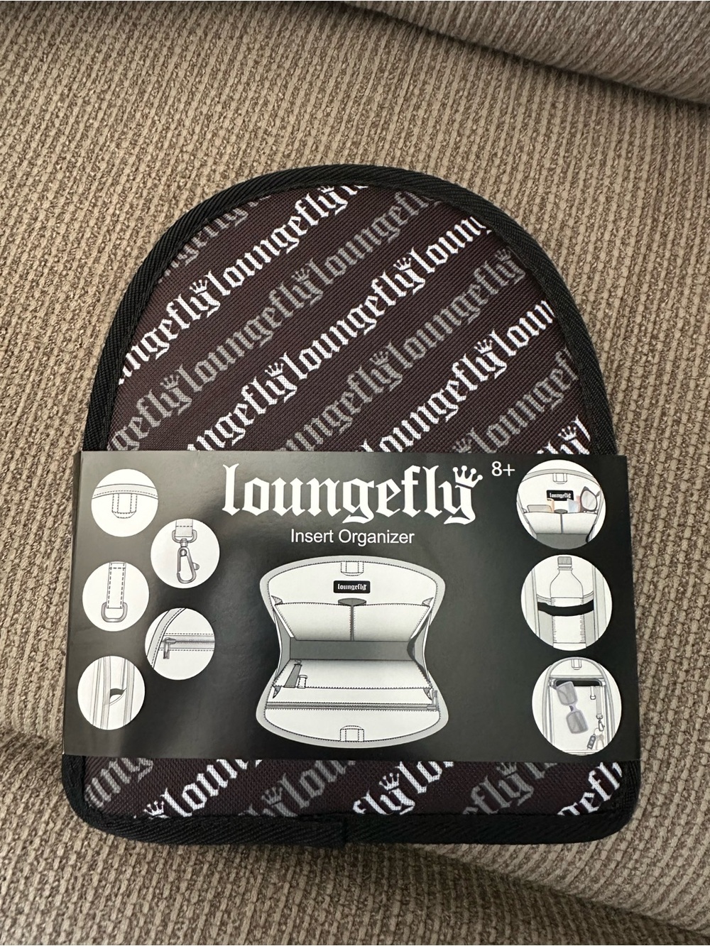 Loungefly Black and White Logo Insert Organizer